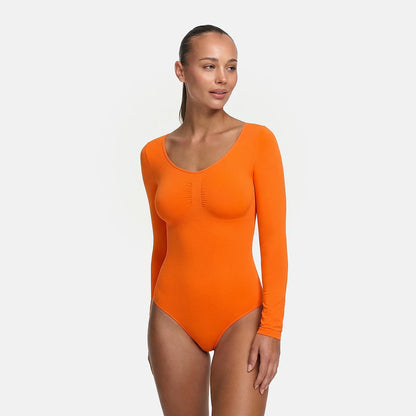 Bodysuit Sculpting Shapewear Longsleeve mit String