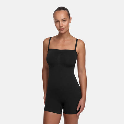 Trägerloser Bodysuit Sculpting Shapewear mit Shorts