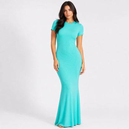 Ribbed T-Shirt Maxikleid
