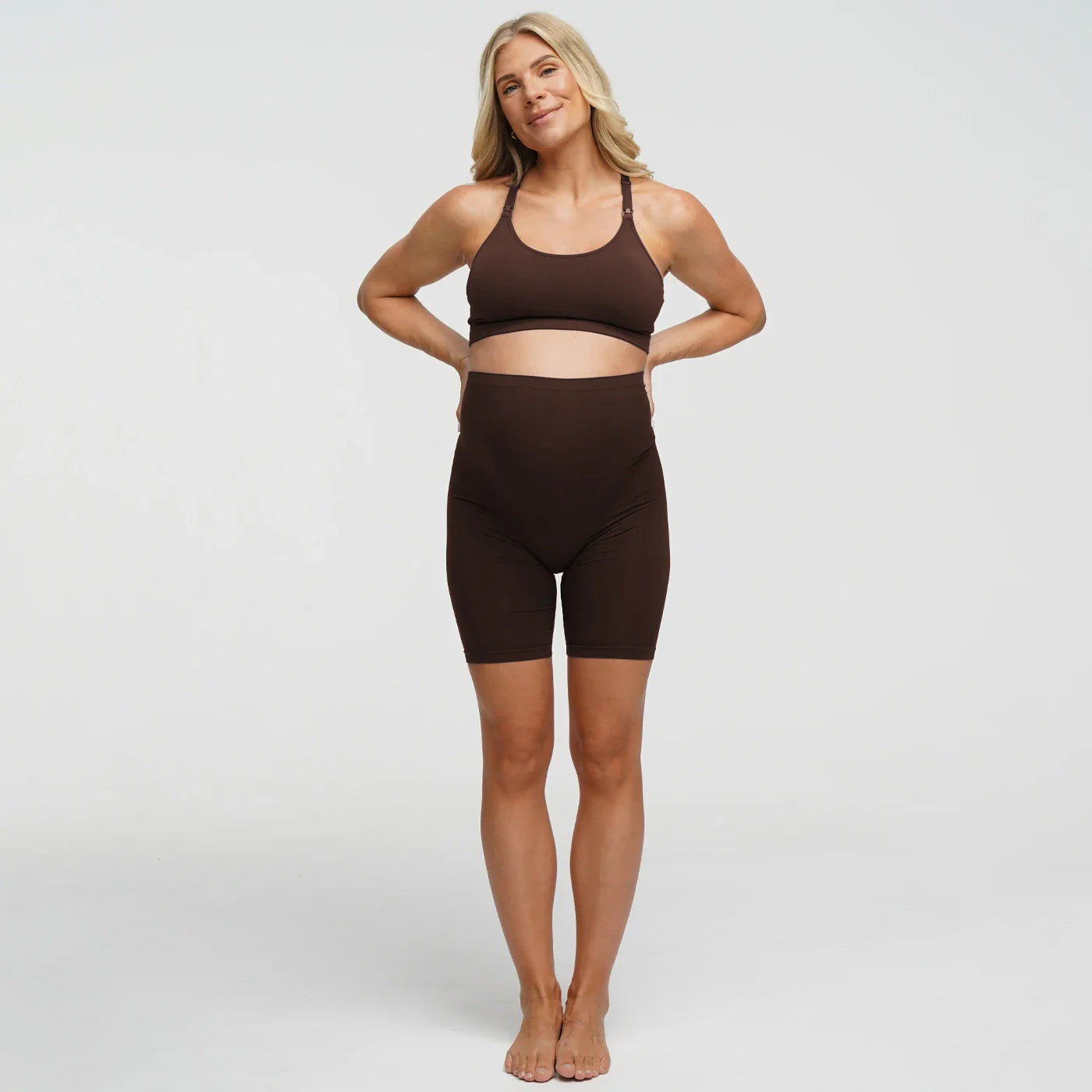 Seamless Umstandsshorts mit hohem Bund